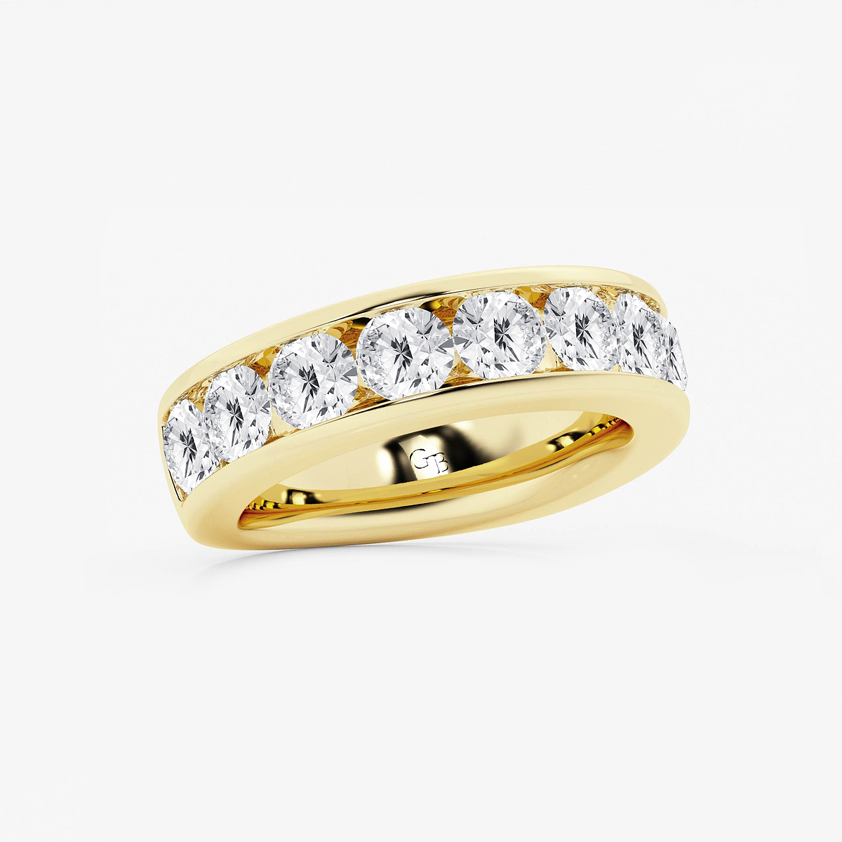 3 ctw Round Lab Grown Diamond  Wedding Band 14K Yellow Gold, FG, VS2+