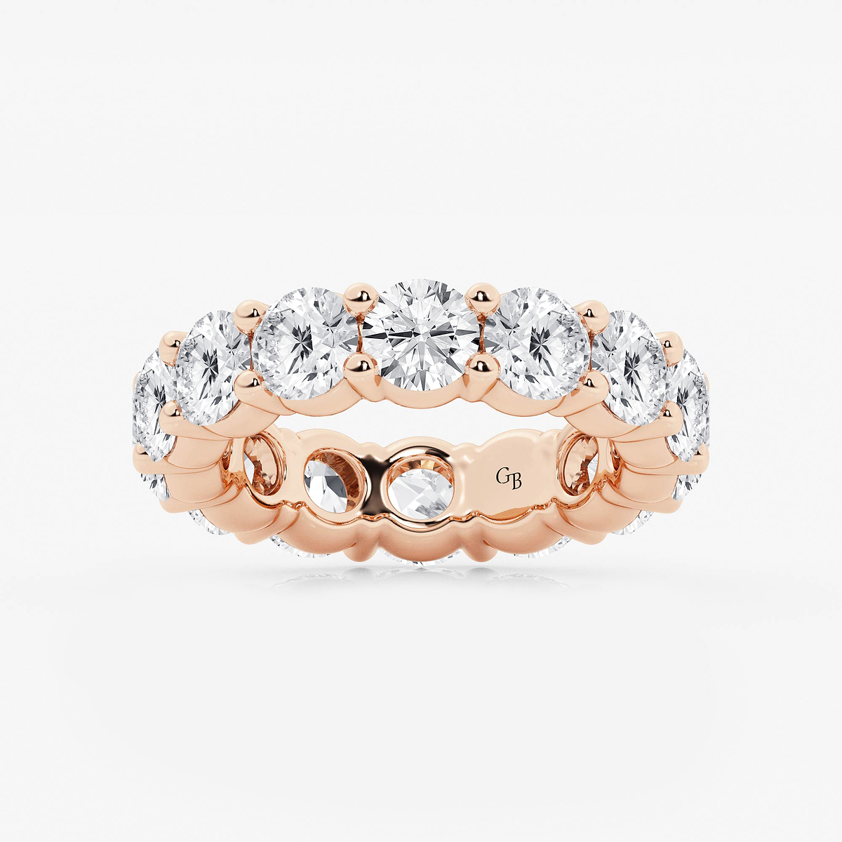 7 ctw Round Lab Grown Diamond Shared Prong Eternity Band - 5mm Width