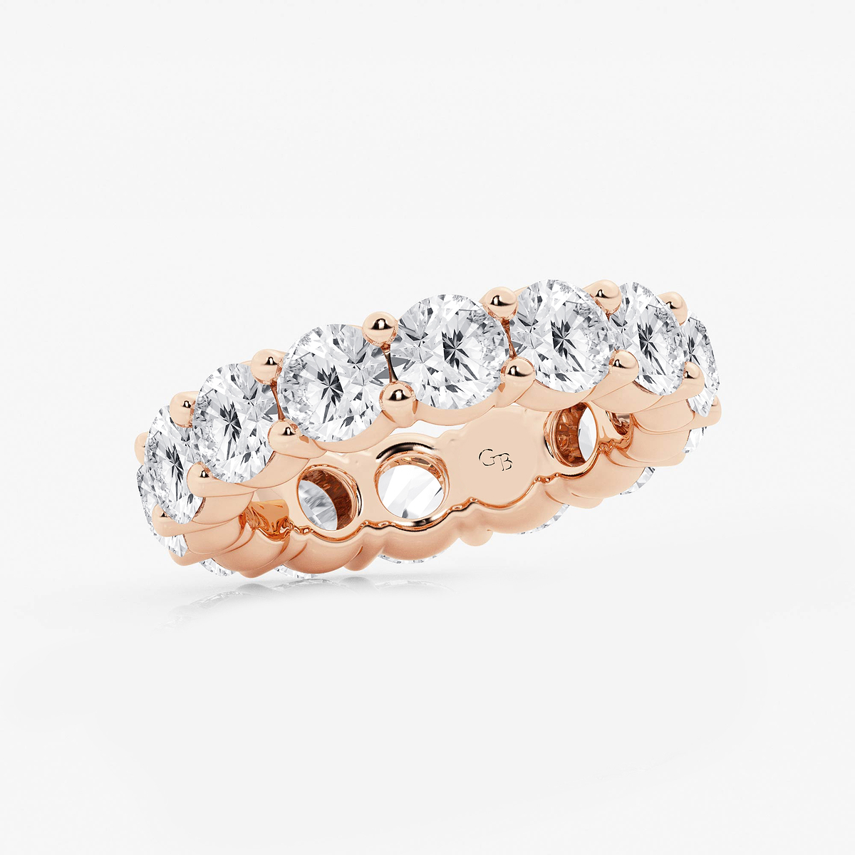 Additional Image 1 for  7 ctw Round Lab Grown Diamond Shared Prong Eternity Band - 5mm Width