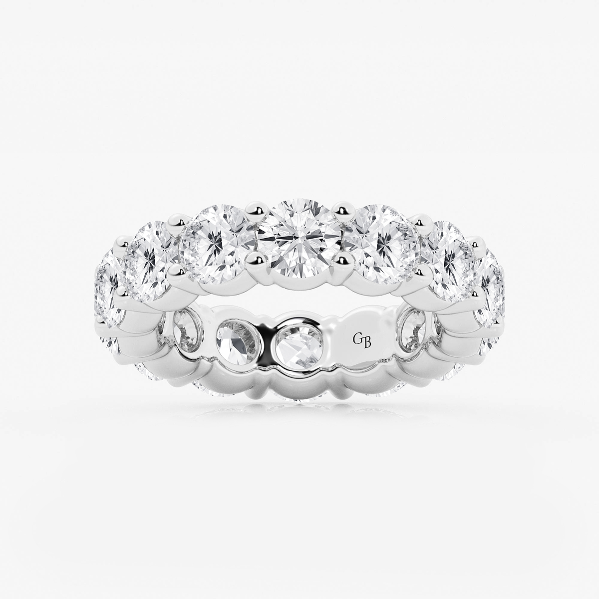 7 ctw Round Lab Grown Diamond Shared Prong Eternity Band - 5mm Width
