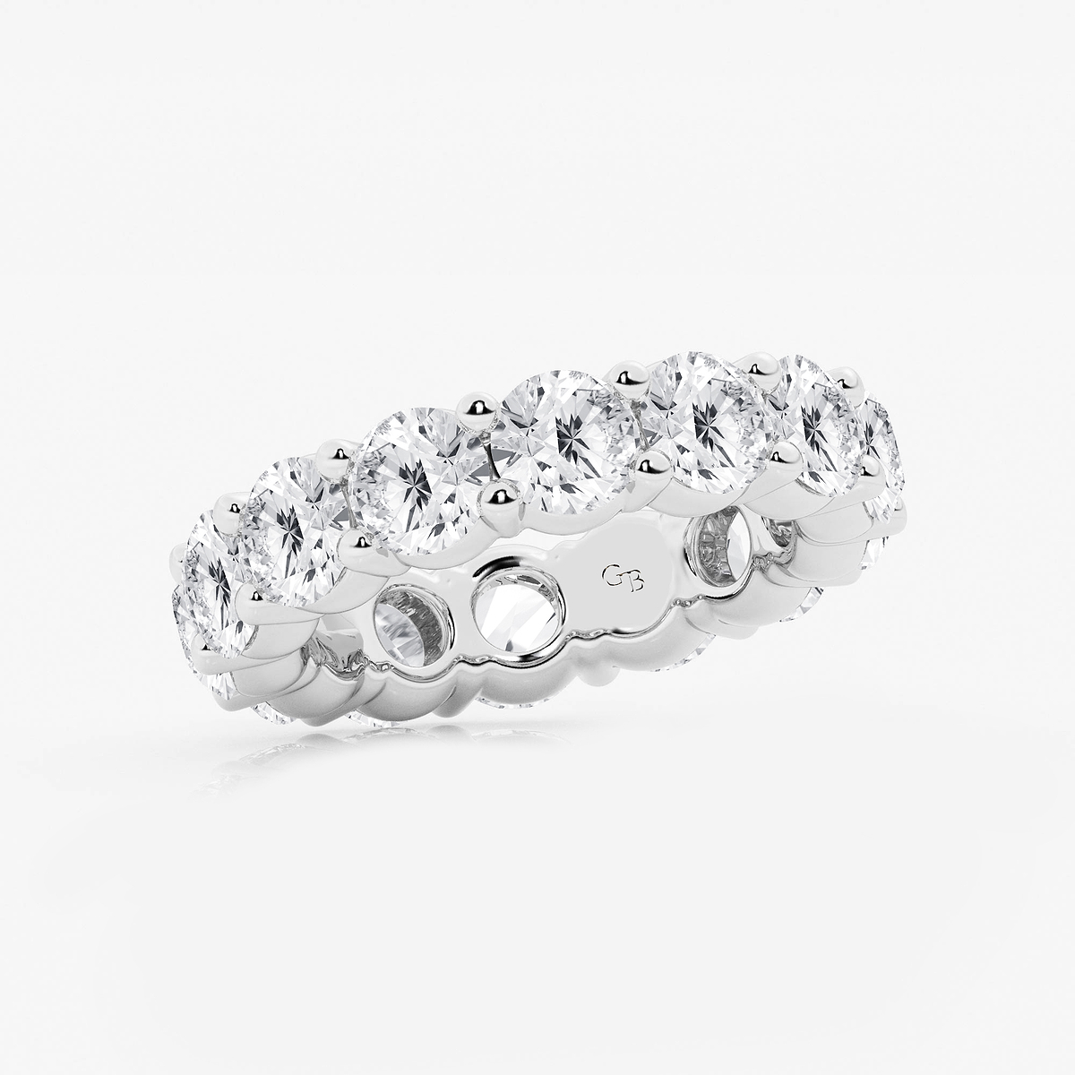 Additional Image 1 for  7 ctw Round Lab Grown Diamond Shared Prong Eternity Band - 5mm Width
