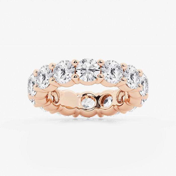 Round Shared Prong Eternity Band