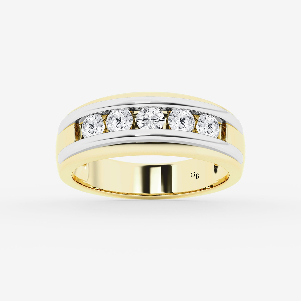 1 ctw Round Lab Grown Diamond Men\'s Channel Set Wedding Band