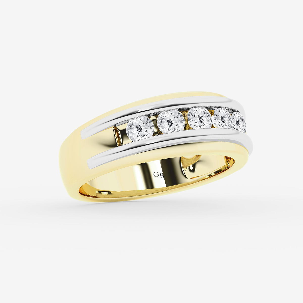 Additional Image 1 for  1 ctw Round Lab Grown Diamond Men\'s Channel Set Wedding Band
