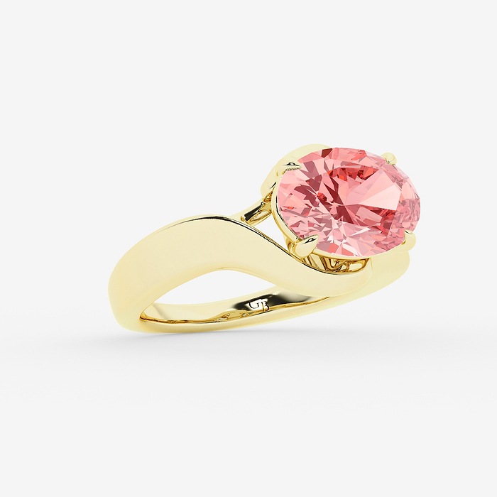 Design ID 13040 - GB Custom 3 ctw Oval Fancy Pink Lab Grown Diamond Solitaire Engagement Ring