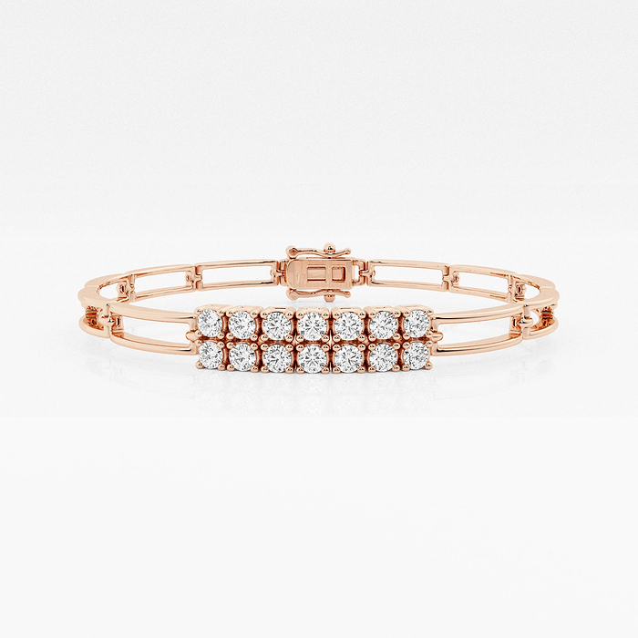 Design ID 3556 - Truly Custom 1 ctw Round Lab Grown Diamond Paper Clip Fashion Bracelet - 7.50 Inches