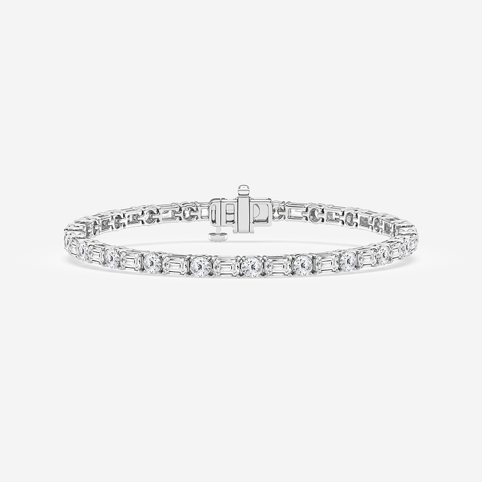Design ID 3730 - Truly Custom 6 ctw Emerald & Round Lab Grown Diamond Tennis Bracelet