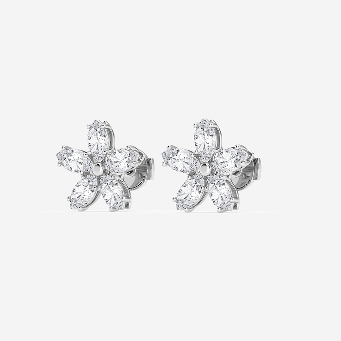 Design ID 3798 - Truly Custom 2 ctw Marquise Lab Grown Diamond Floral Fashion Earrings