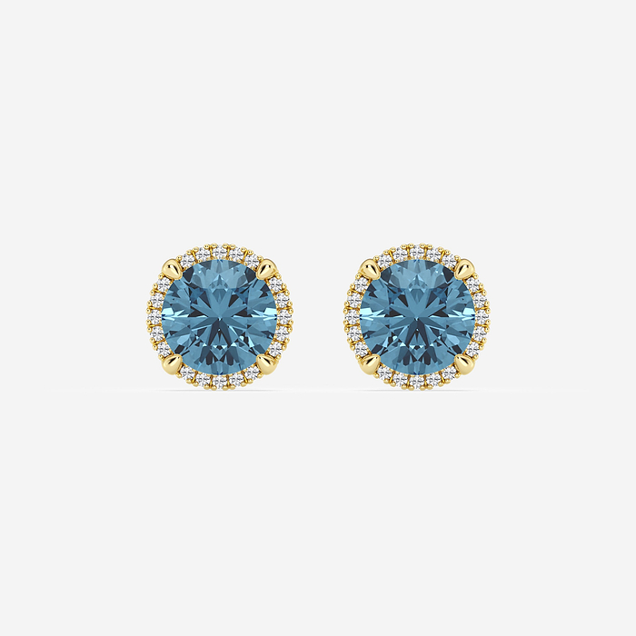 Design ID 3954 - Truly Custom 4 1/4 ctw Round Fancy Blue Lab Grown Diamond Earrings