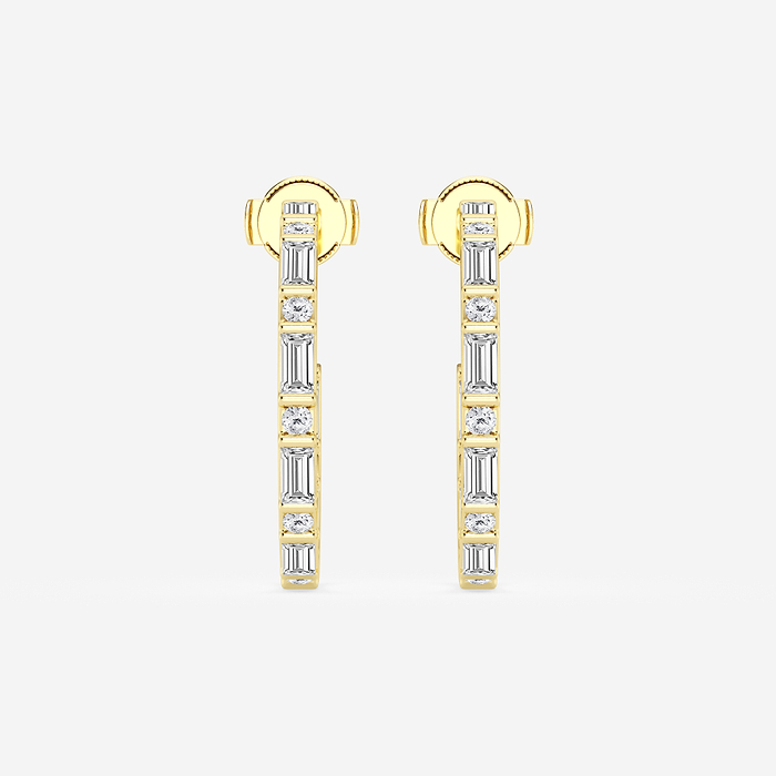 Design ID 4013 - Truly Custom 2 ctw Round & Baguette Lab Grown Diamond Fashion Earrings