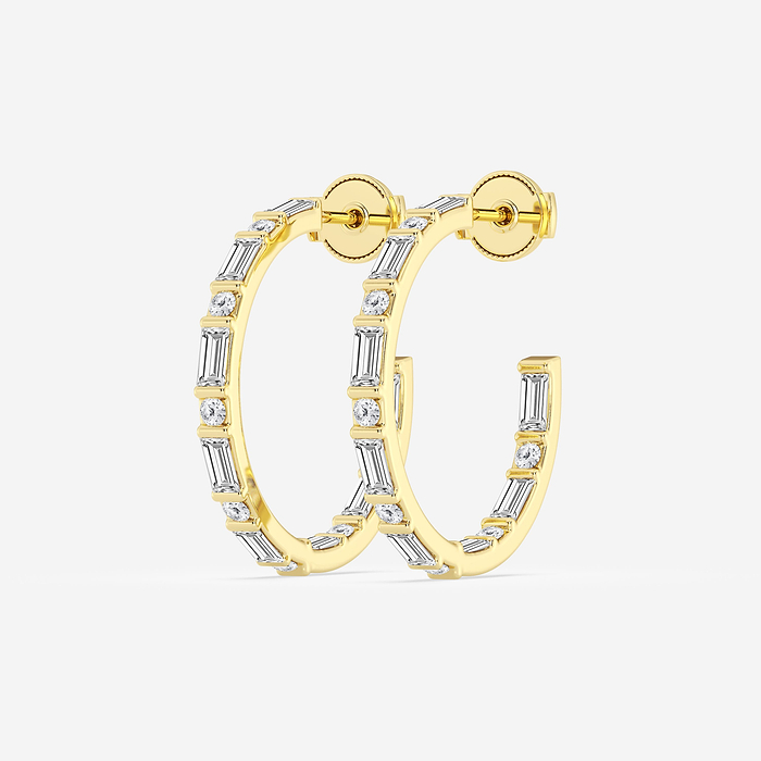 Design ID 4013 - Truly Custom 2 ctw Round & Baguette Lab Grown Diamond Fashion Earrings