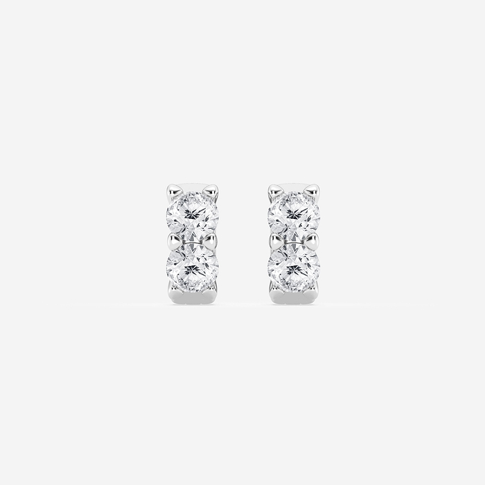 Design ID 4055 - Truly Custom 2 ctw Round Lab Grown Diamond Huggie Hoop Earrings
