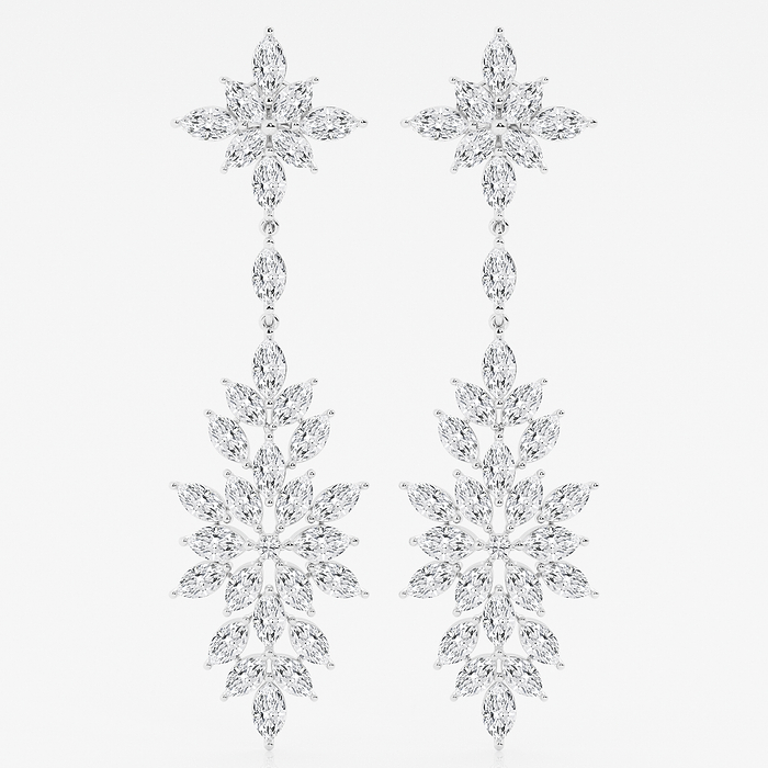 Design ID 4214 - Truly Custom  11 3/4 ctw Marquise & Round Lab Grown Diamond Fashion Earrings