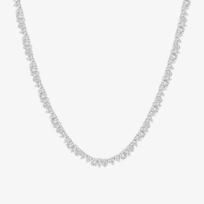 Design ID 4243 - Truly Custom  18ctw ctw Multi-Shape Lab Grown Diamond Tennis Necklace