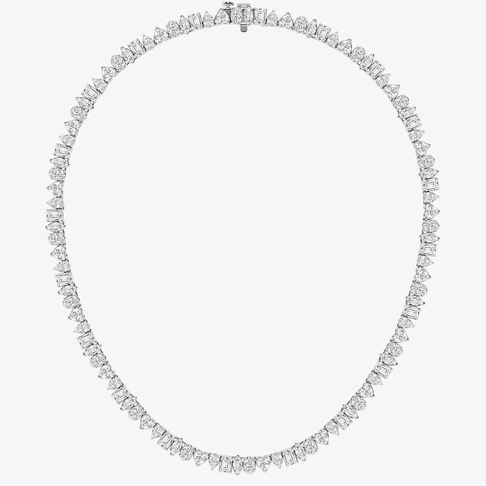 Design ID 4243 - Truly Custom  18ctw ctw Multi-Shape Lab Grown Diamond Tennis Necklace