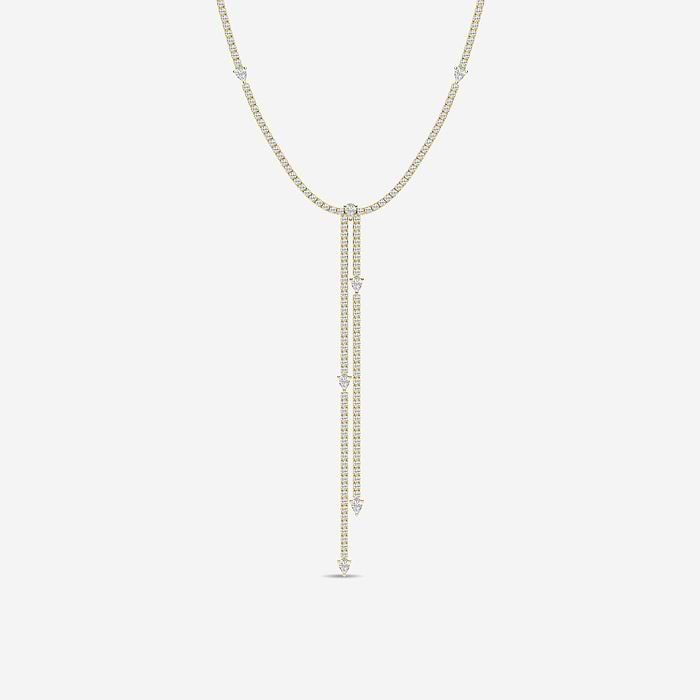 Design ID 4247 - Truly Custom  7 ctw Pear & Round Lab Grown Diamond Fashion Necklace