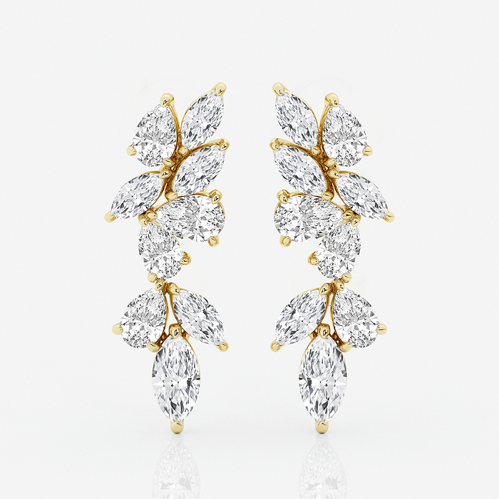 Design ID 5205 - Truly Custom 3 1/2 ctw Marquise and Pear Lab Grown Diamond Fashion Earrings