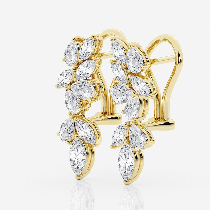 Design ID 5205 - Truly Custom 3 1/2 ctw Marquise and Pear Lab Grown Diamond Fashion Earrings