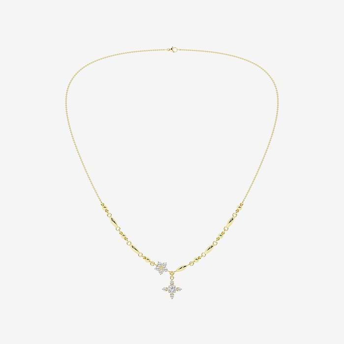 Design ID 5810 - Truly Custom 2 ctw Princess and Round Lab Grown Diamond Fashion Necklace