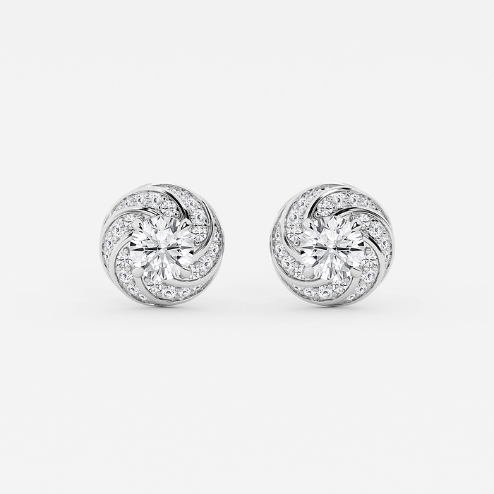 Design ID 6359 - Truly Custom 2 1/2 ctw Round Lab Grown Diamond Twisted Pave Halo Earring