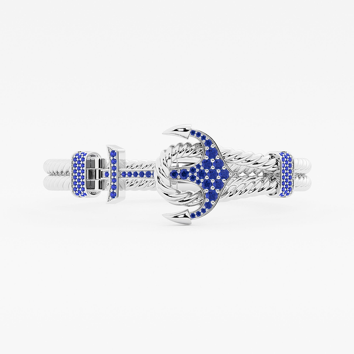 Design ID 6371 - Truly Custom Round Shape Created Sapphire Rope Bracelet