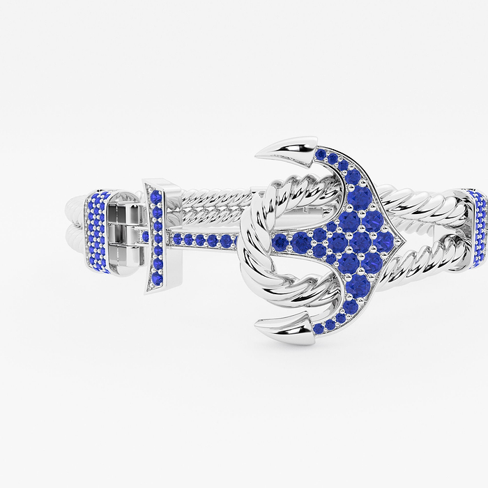 Design ID 6371 - Truly Custom Round Shape Created Sapphire Rope Bracelet