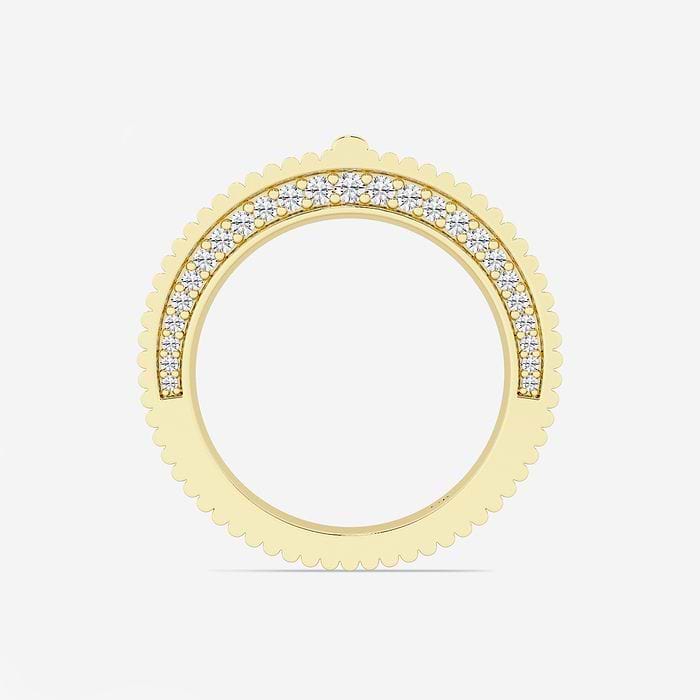 Design ID 6646 - Truly Custom 3.30x1.65mm Baguette Shape Created Ruby and 1/4 ctw Round Lab Grown Diamond Fashion Band