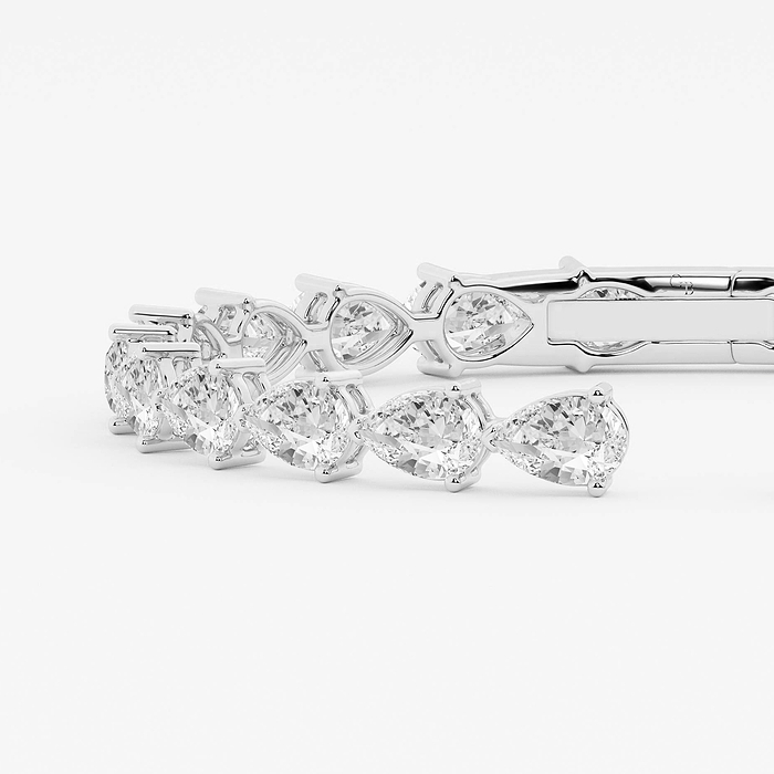 Design ID 7959 - Truly Custom 13 1/2 ctw Pear Lab Grown Diamond Bangle Bracelet