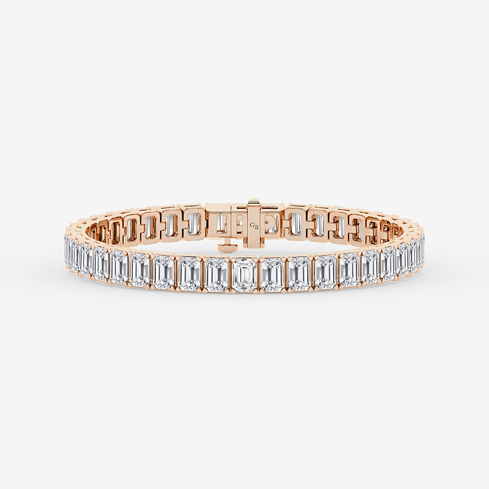 15 ctw Emerald Lab Grown Diamond Tennis Bracelet - 7 Inches
