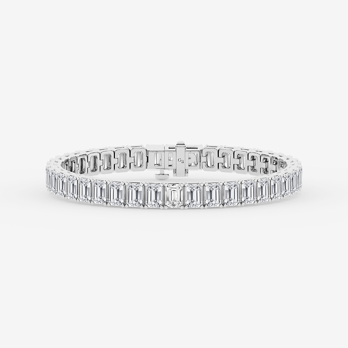 15 ctw Emerald Lab Grown Diamond Tennis Bracelet - 7 Inches