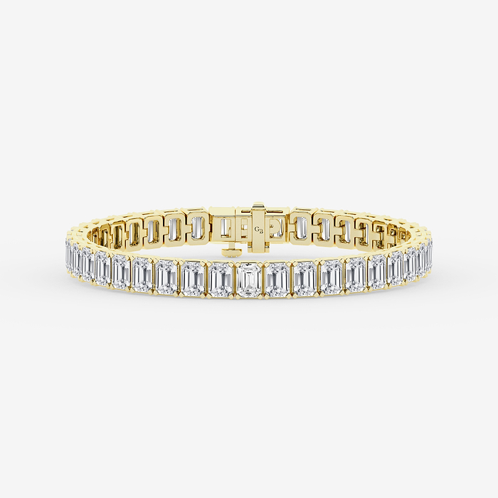 15 ctw Emerald Lab Grown Diamond Tennis Bracelet - 7 Inches