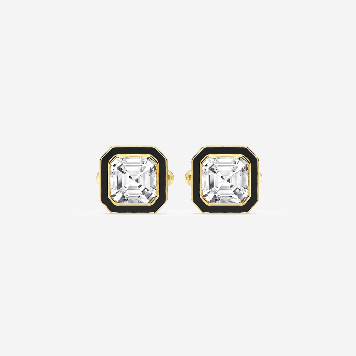Boutons De Manchette Neufs Noir Et Or Avec Diamant - Élégants Et Brillants