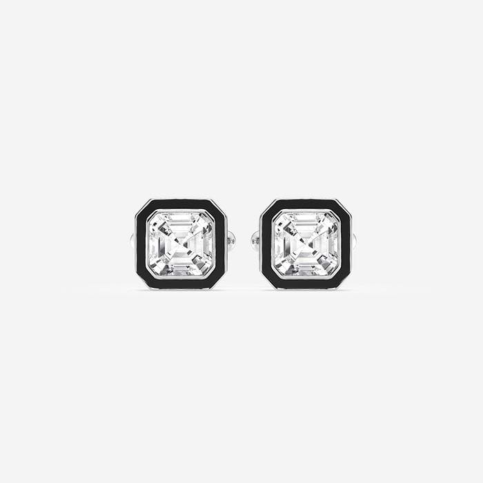 Black Enamel Asscher Cufflinks