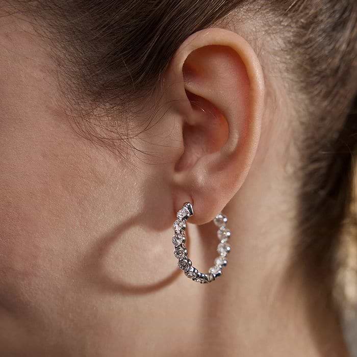 Inside Out Floating Round Hoop Earrings