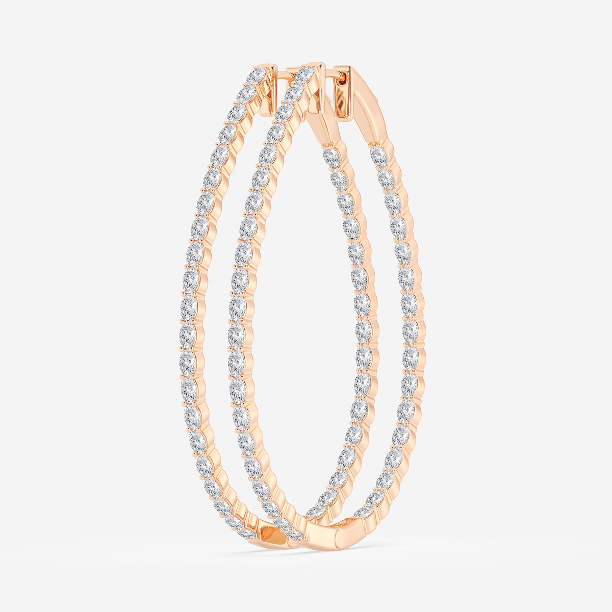 Additional Image 1 for  5 ctw Oval Lab Grown Diamond Inside Out Hoop Earrings