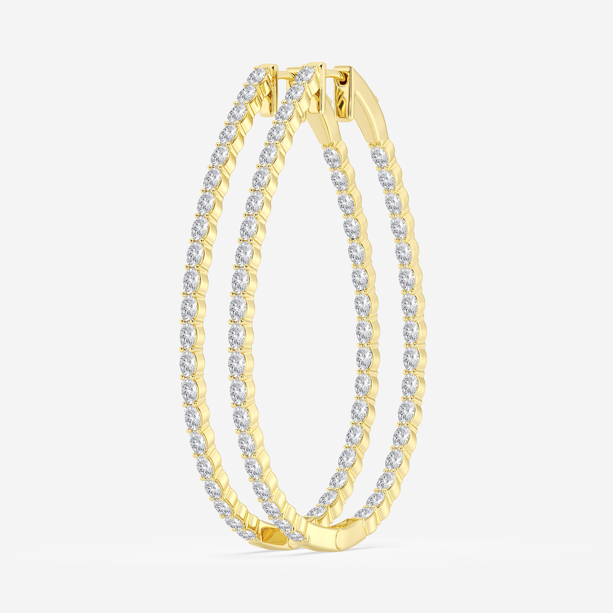 Additional Image 1 for  5 ctw Oval Lab Grown Diamond Inside Out Hoop Earrings