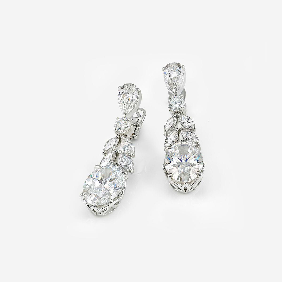 Basel Earrings 18K White Gold, EF, VS2+