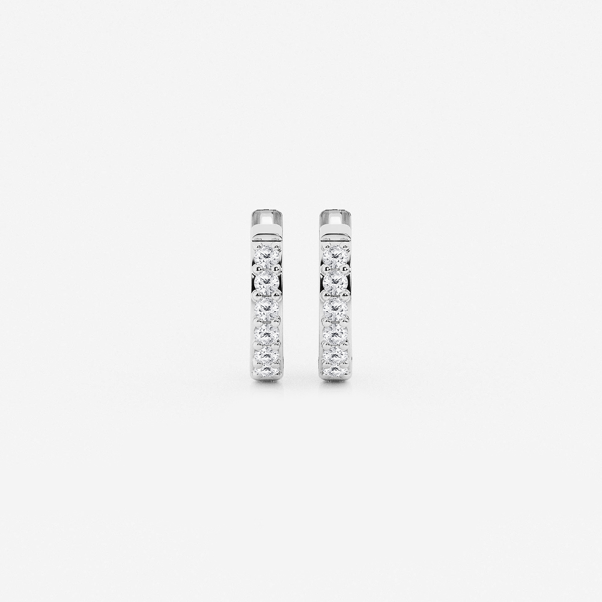 näas 1/8 ctw Round Lab Grown Diamond Hoop Earrings