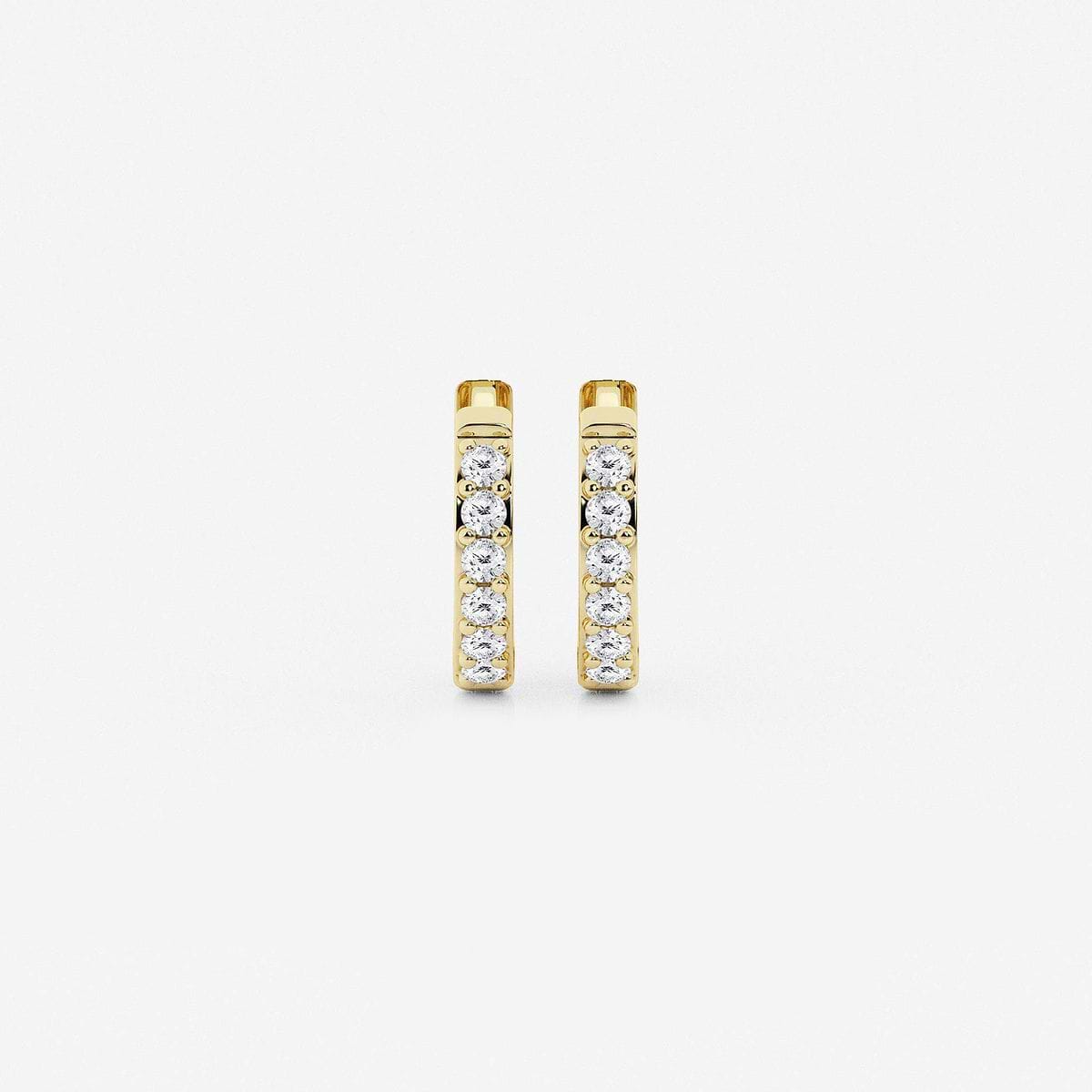 näas 1/8 ctw Round Lab Grown Diamond Hoop Earrings 14K Yellow Gold, F, VS2