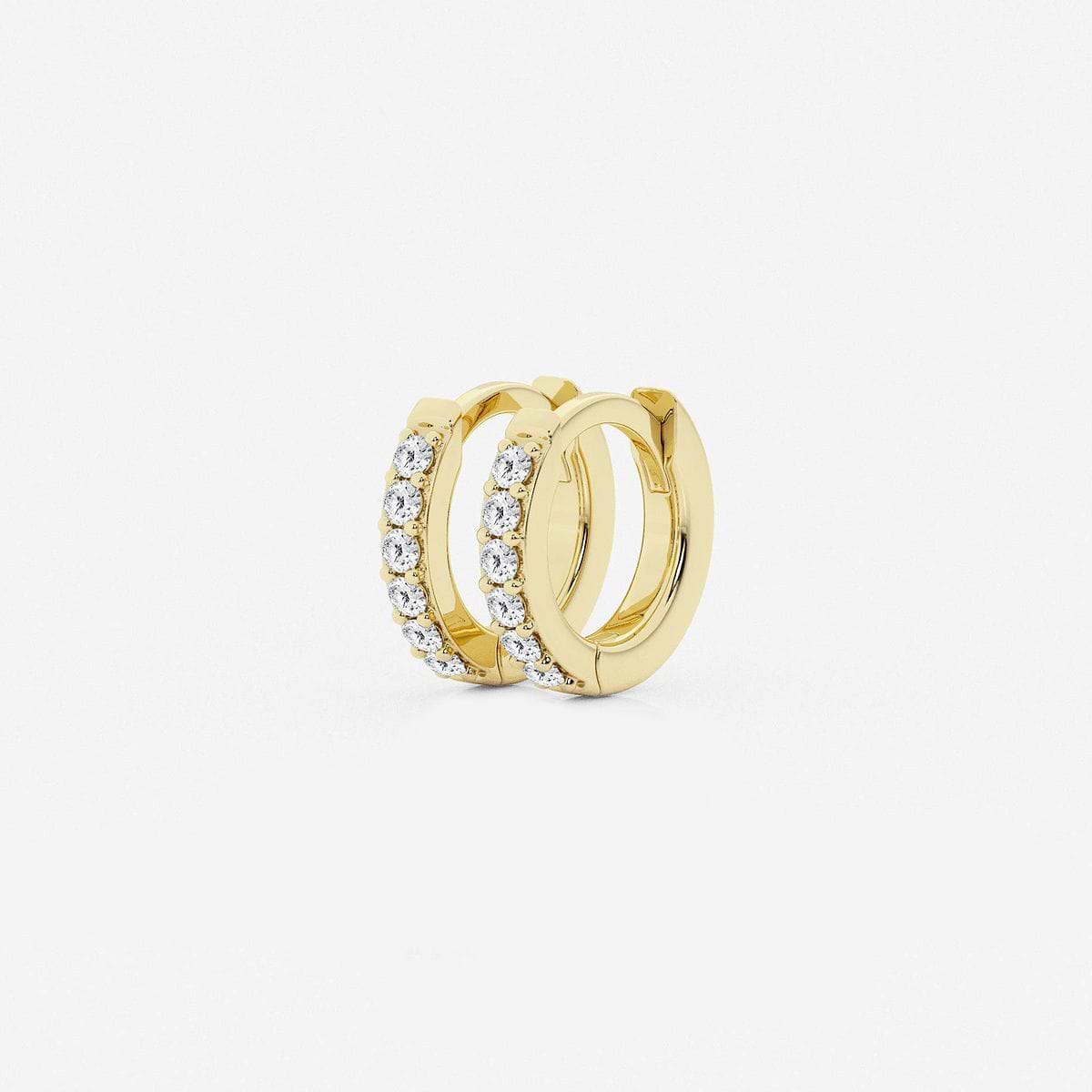 näas 1/8 ctw Round Lab Grown Diamond Hoop Earrings 14K Yellow Gold, F, VS2