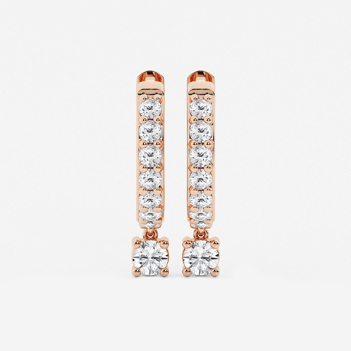 näas 2/5 ctw Round Lab Grown Diamond Hoop Earrings