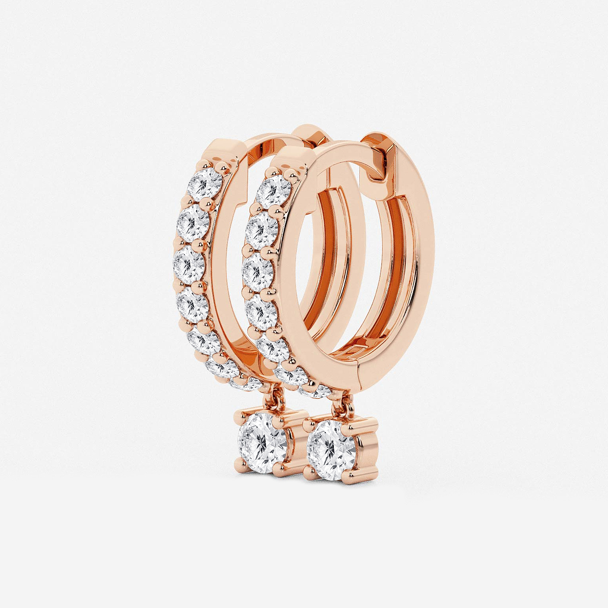 Additional Image 1 for  näas 2/5 ctw Round Lab Grown Diamond Hoop Earrings