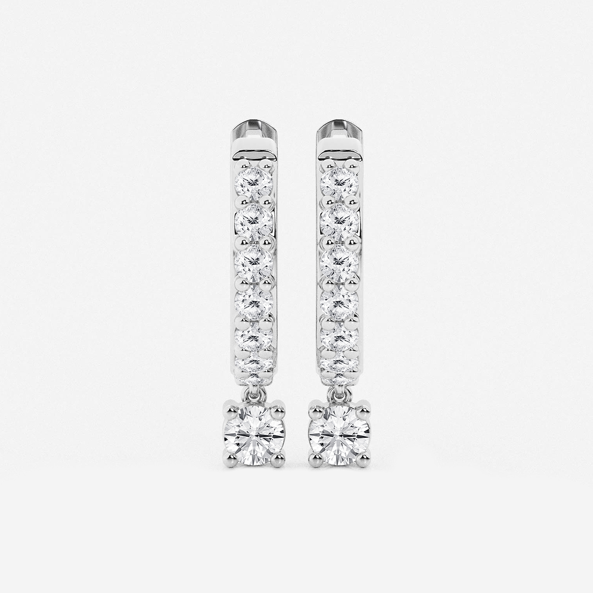 n?as 2/5 ctw Round Lab Grown Diamond Hoop Earrings