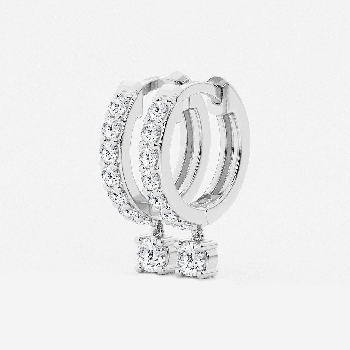 Additional Image 1 for  n?as 2/5 ctw Round Lab Grown Diamond Hoop Earrings