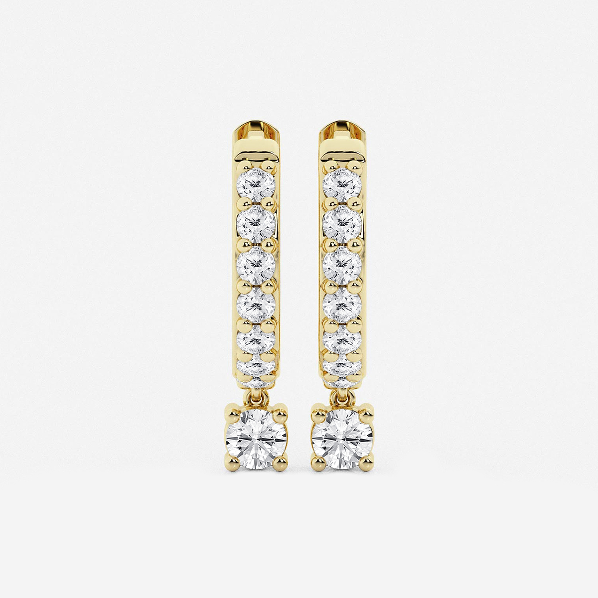 näas 2/5 ctw Round Lab Grown Diamond Hoop Earrings