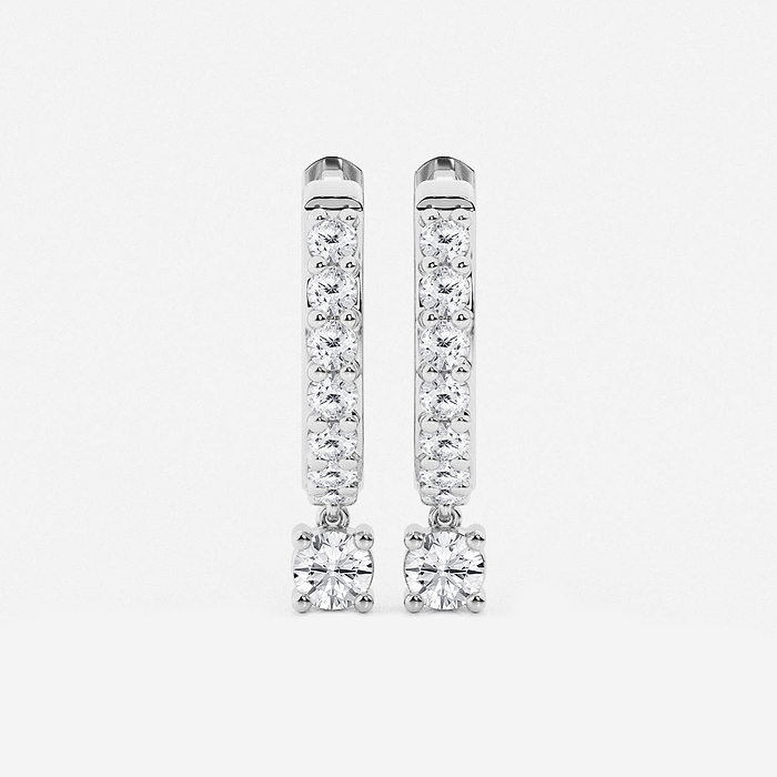 näas Hoops - n?as 2/5 ctw Round Lab Grown Diamond Hoop Earrings
