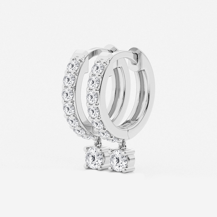 näas Hoops - n?as 2/5 ctw Round Lab Grown Diamond Hoop Earrings