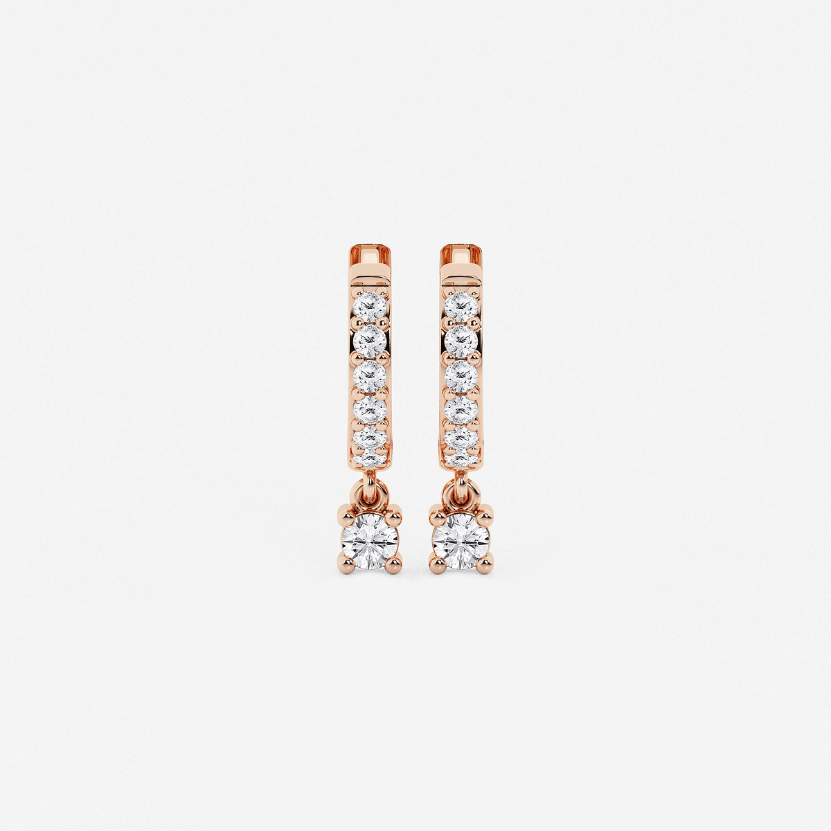 näas 1/5 ctw Round Lab Grown Diamond Hoop Earrings