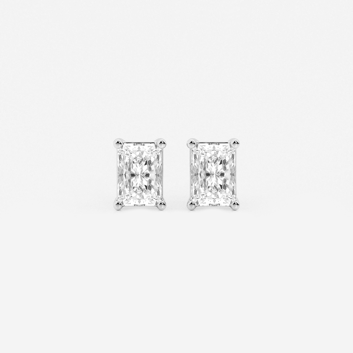 1 ctw Radiant Lab Grown Diamond Four Prong Stud Earrings