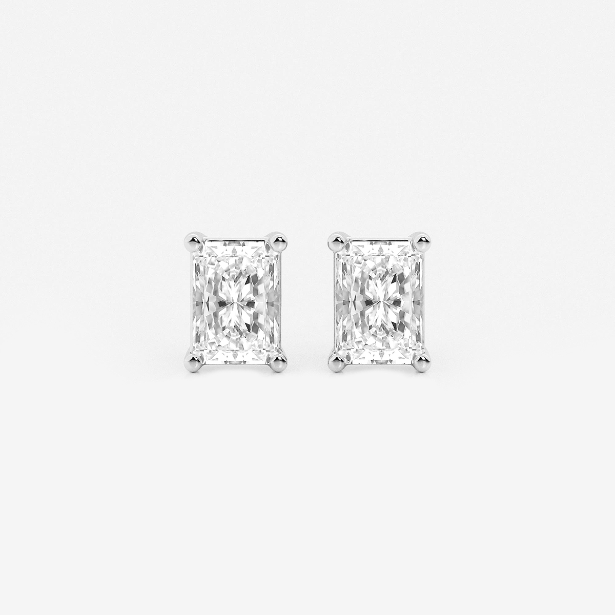 2 ctw Radiant Lab Grown Diamond Four Prong Stud Earrings